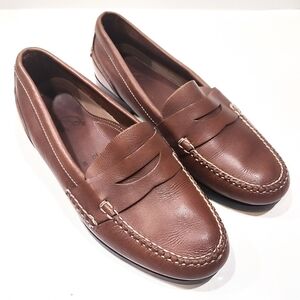 Country Club Custom All Leather Penny Loafer Men's 10 M US Coosa C.C. Tan Brown
